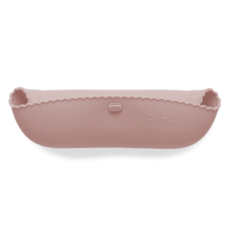 Ali+Oli Silicone Roll-Up Baby Bib (Blush) Wavy Edge