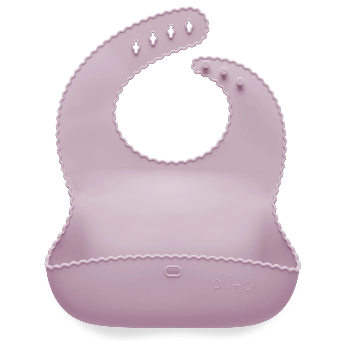 Ali+Oli Silicone Roll-Up Baby Bib (Lilac) Wavy Edge