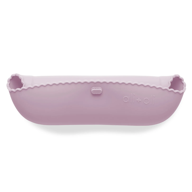 Ali+Oli Silicone Roll-Up Baby Bib (Lilac) Wavy Edge