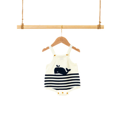 Romper / Onesie | Whale Printed Knitted