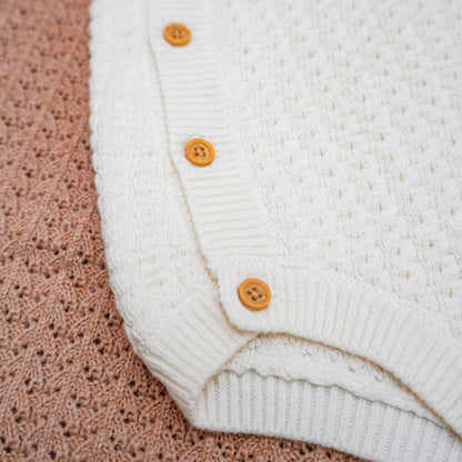 Bear Face Baby Onesie Cream (6-12M)