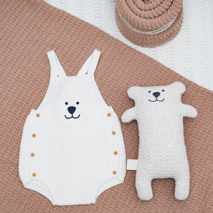 Bear Face Baby Onesie Cream (6-12M)