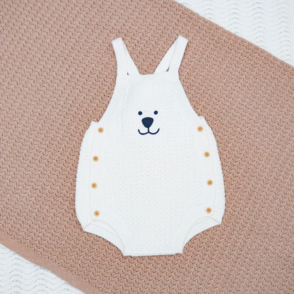 Bear Face Baby Onesie Cream (6-12M)