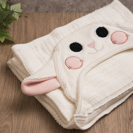 Little Lamb Baby Blanket - White